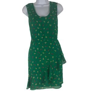 Mattox Fruit print green  fully lined dress size 0